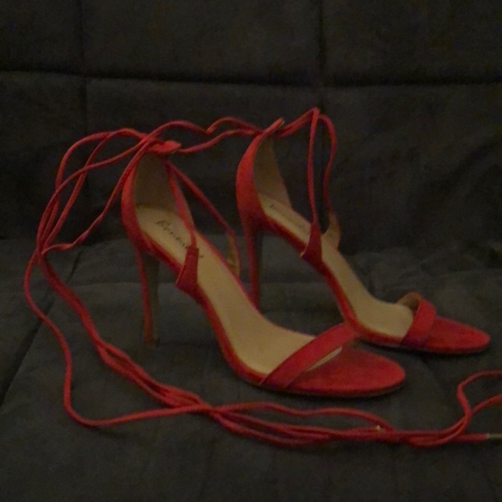 Bonnibel red velvet heels